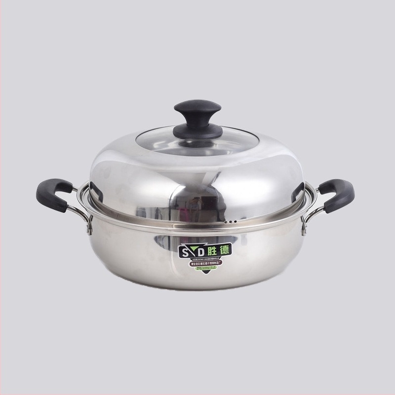 Parni lonac s visokim poklopcem, od nehrđajućeg čelika 201, otporan na hrđu, s jednim dnom, kompatibilan s plinskim štednjakom