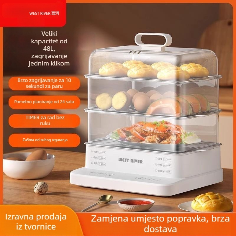 Električni parni kuhalo, jednoslojno, kapacitet 10 l ili više, kontrola dodirom, model 166