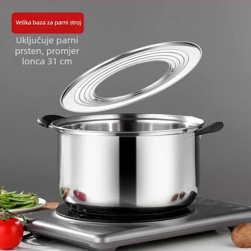 Nehrđajući čelični parni lonac za dumplings, model 001, 1 sloj, dno s jednim slojem, pogodan za opće ploče