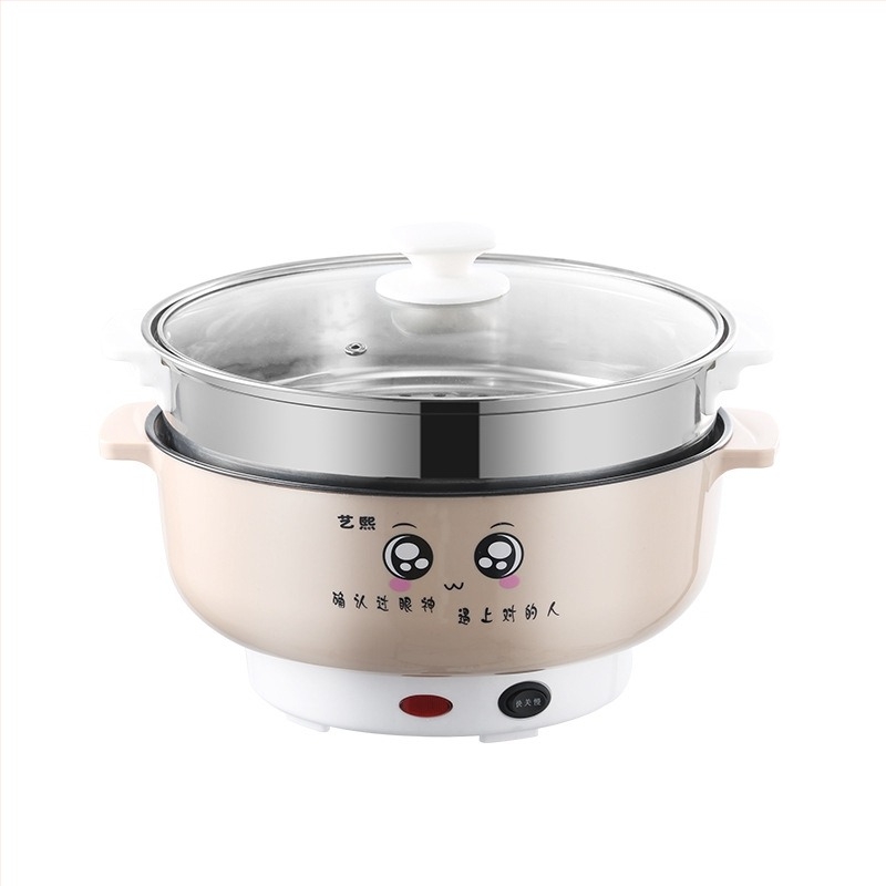 Električna posuda za kuhanje s nelepljivim unutarnjim dijelom, višenamjenska, snaga ispod 800W, za 1–2 osobe, plastično kućište, dubina unutarnje posude 10 cm; funkcije: parenje, kuhanje, prženje, dinstanje