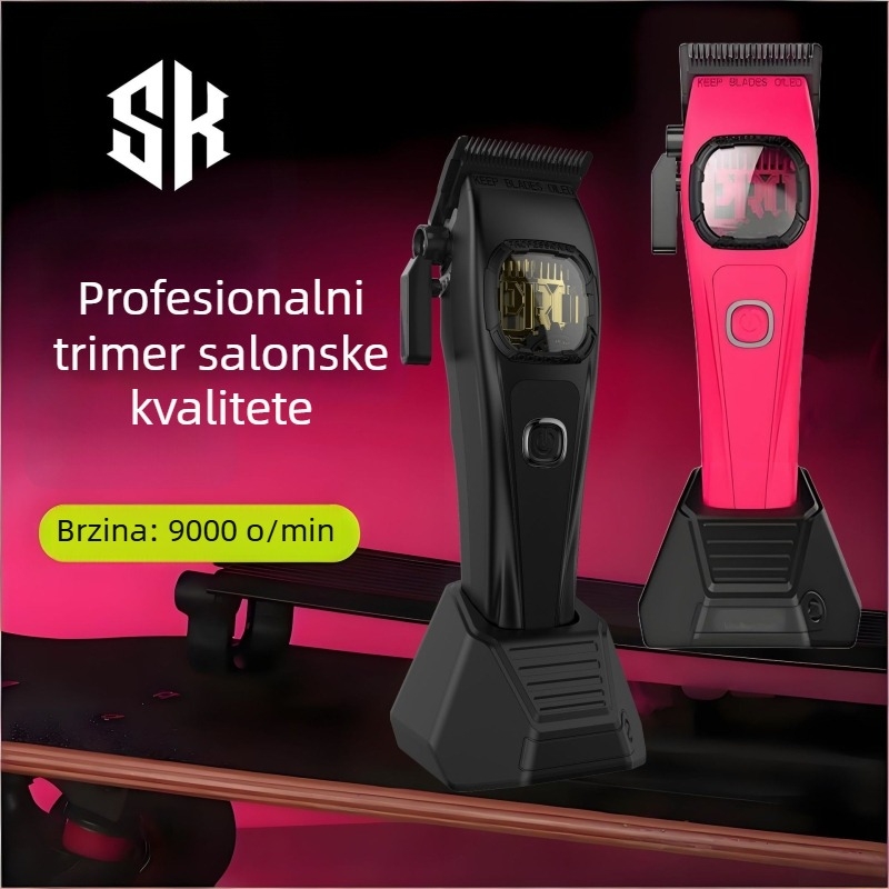 Profesionalni električni šišač za kosu za salone, bezčetkasti motor, nehrđajući čelik oštrice, ugrađena baterija 2000–4000 mAh, tihi rad