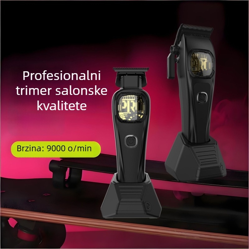 Profesionalni električni šišač za kosu za salone, bezčetkasti motor, nehrđajući čelik oštrice, ugrađena baterija 2000–4000 mAh, tihi rad