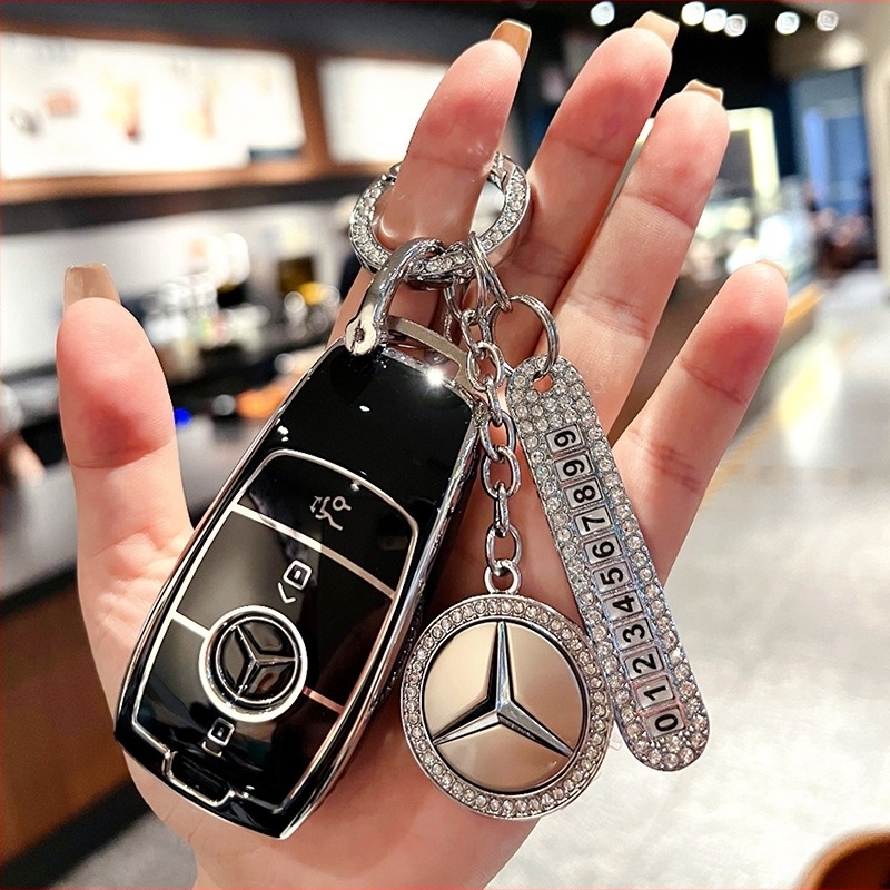 Kućište ključa Mercedes-Benz za E-Class E200/E300L i GLC260L – TPU, crtani stil, Pretty Eight