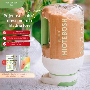 Prijenosni bezžični sokovnik u čaši, 1,5 L kapaciteta, 200 W, do 20 000 ot/min, ugrađena baterija, automatsko čišćenje