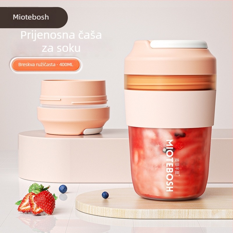 Prijenosni bezžični sokovnik u čaši, 1,5 L kapaciteta, 200 W, do 20 000 ot/min, ugrađena baterija, automatsko čišćenje
