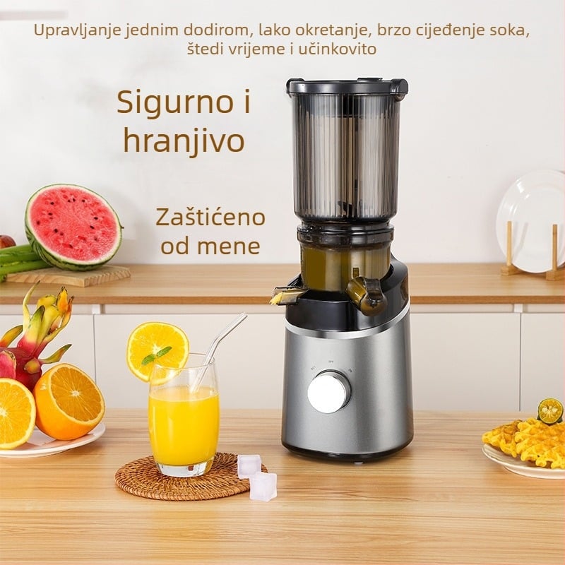 Novi kućni sokovnik s odjeljivanjem pulpe, velikim otvorom, potpuno automatiziran, bez rezanja, višenamjenski spori sokovnik