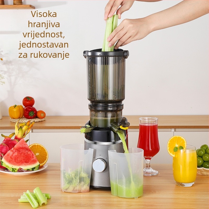 Novi kućni sokovnik s odjeljivanjem pulpe, velikim otvorom, potpuno automatiziran, bez rezanja, višenamjenski spori sokovnik