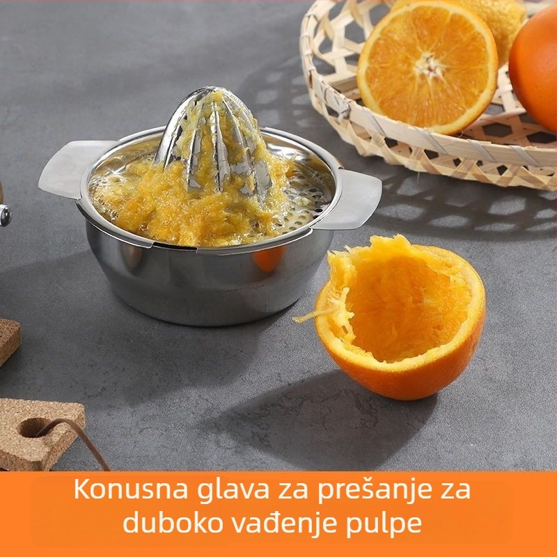 Ručni cijeđivač limuna od nehrđajućeg čelika 304 – kompaktn alat za kućnu izradu soka od citrusa i voća