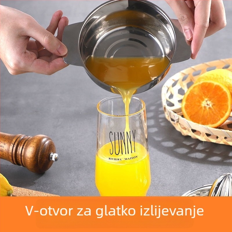 Ručni cijeđivač limuna od nehrđajućeg čelika 304 – kompaktn alat za kućnu izradu soka od citrusa i voća