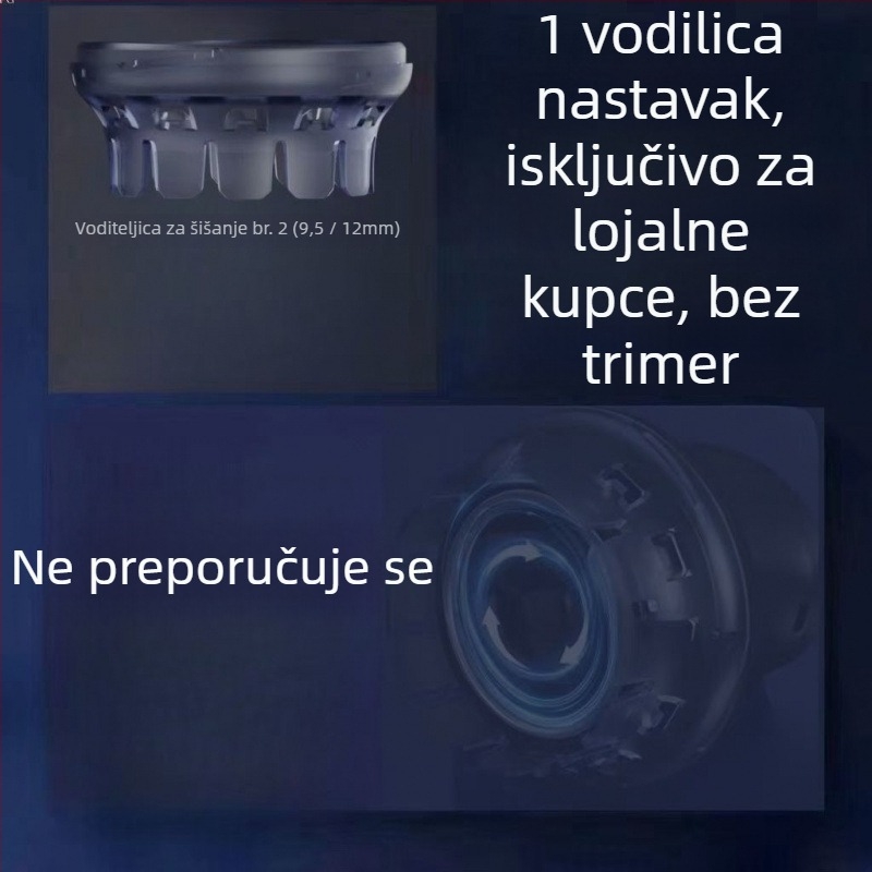 Električni uređaj za šišanje kose s motorom bez četkica, keramičke oštrice, punjiv, ugrađena baterija, niska buka