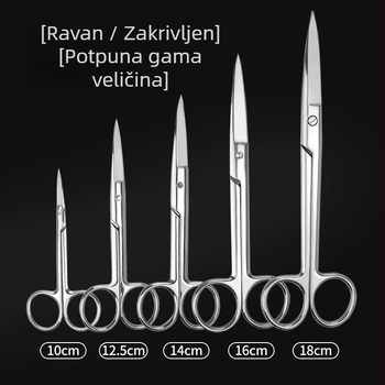 Nehrđave čelične kirurške škarice za uklanjanje šavova, zakrivljena vrh, škarice za gazu i zavoje, branda Chuangyue