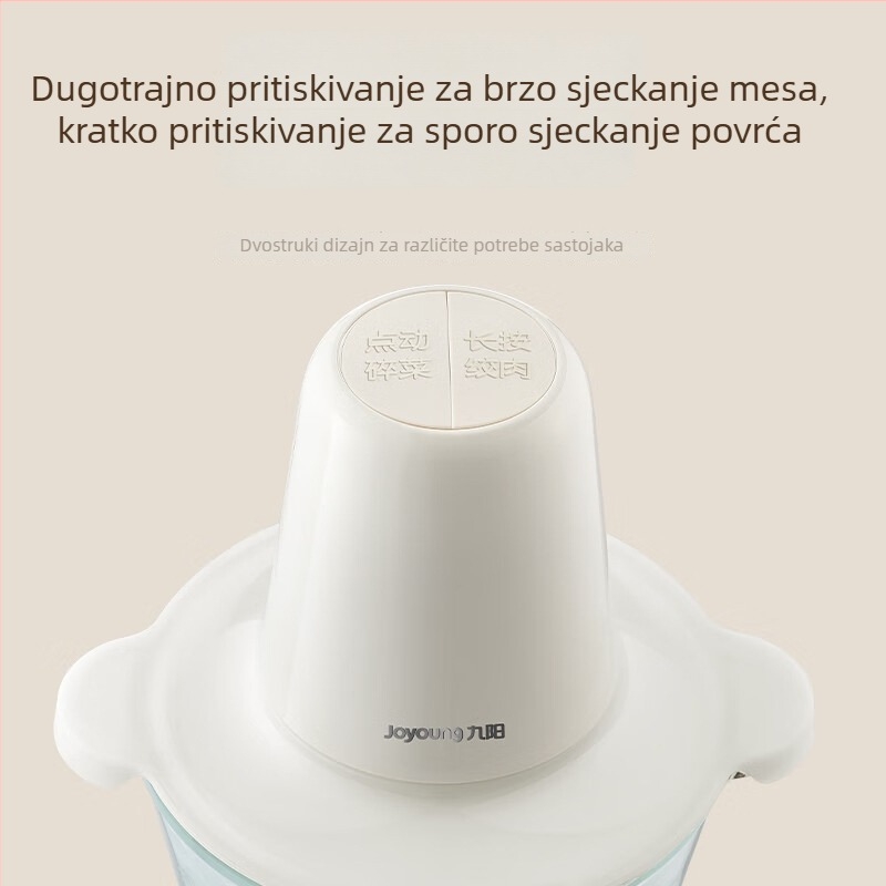 Mlin za meso, staklena posuda 2 L, 5 oštrica, 10.000–19.999 okretaja u minuti, poluautomatski način