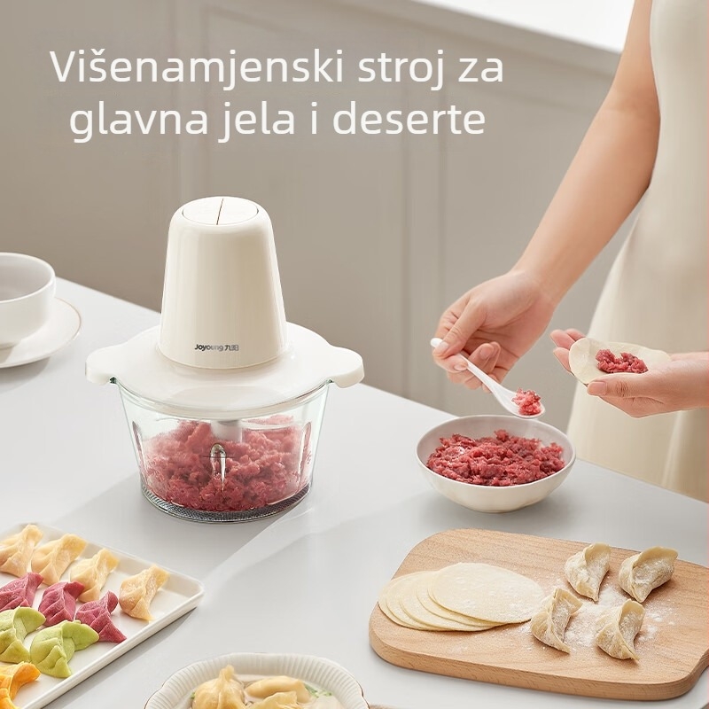 Mlin za meso, staklena posuda 2 L, 5 oštrica, 10.000–19.999 okretaja u minuti, poluautomatski način
