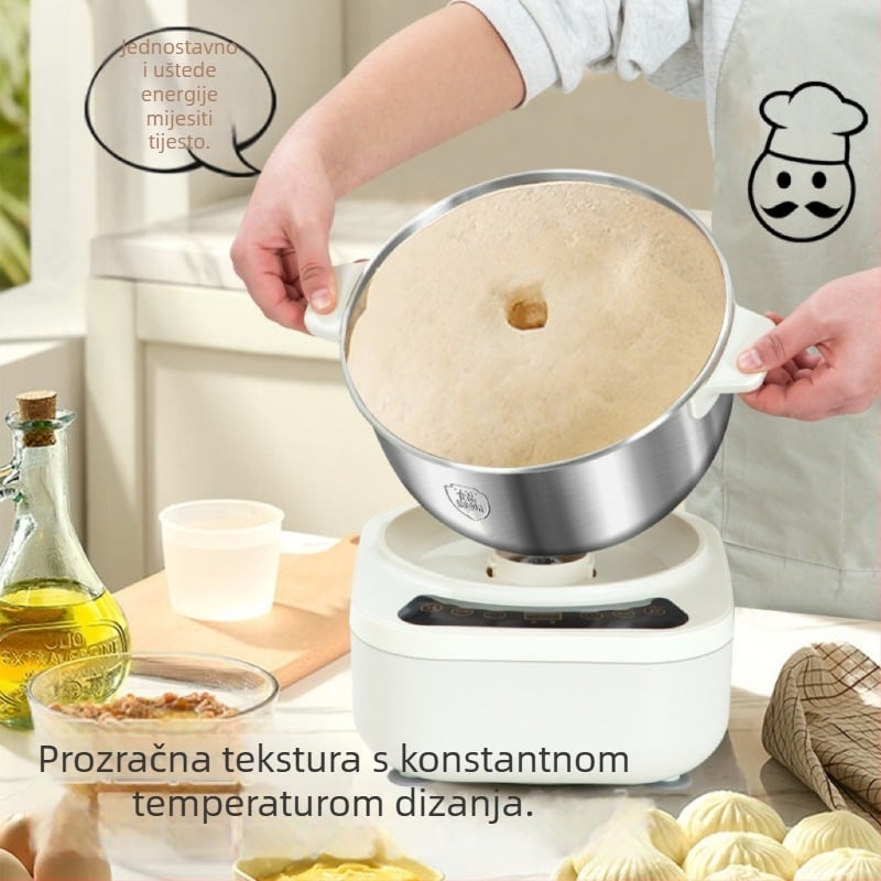 Stroj za mućenje tijesta – potpuno automatiziran kućni kuhinjski aparat, nehrđajući čelik tijelo, kapacitet 11–20 L, snaga 250 W
