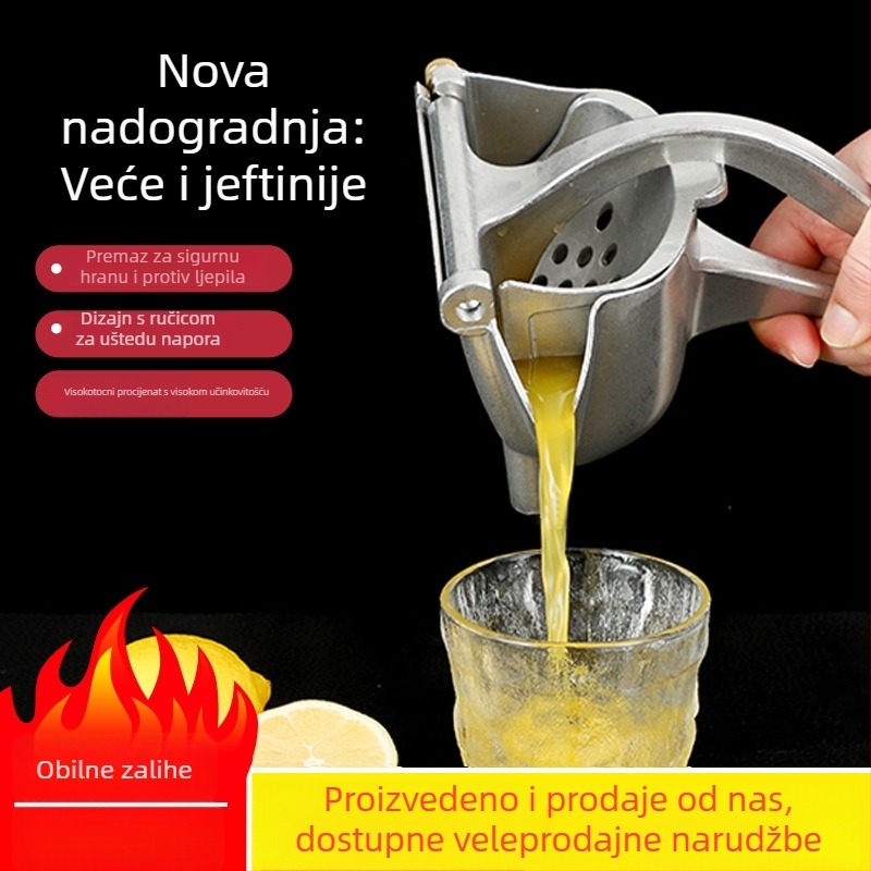 Ručni cijeđivač soka od aluminijske legure, ne električni, za kućnu upotrebu, višenamjenski, za limun i voće