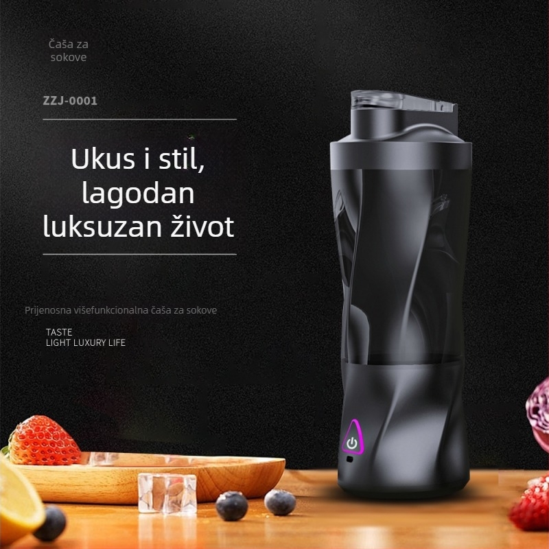 Prijenosna posuda za sok, 12V blender, 360W, 401–600 ml, Pet ili više oštrica, Ugrađena punjiva baterija