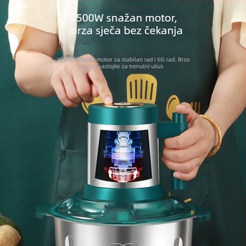 Mlin za meso s 5L posudom od nehrđajućeg čelika, 2 brzine, motor 20 000–29 999 rpm, nehrđajućé tijelo, automatsko djelovanje