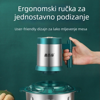 Mlin za meso s 5L posudom od nehrđajućeg čelika, 2 brzine, motor 20 000–29 999 rpm, nehrđajućé tijelo, automatsko djelovanje
