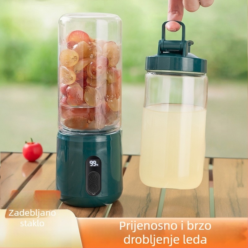 Prijenosni sokovnik i blender s bežičnim punjenjem, čaša za sok, električni kuhinjski uređaj