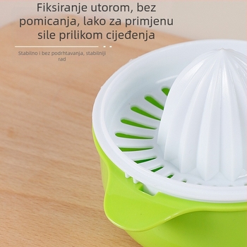 Ručni cijeđivač voća, prenosni mini kuhinjski cijeđivač s posudom za odvajanje soka
