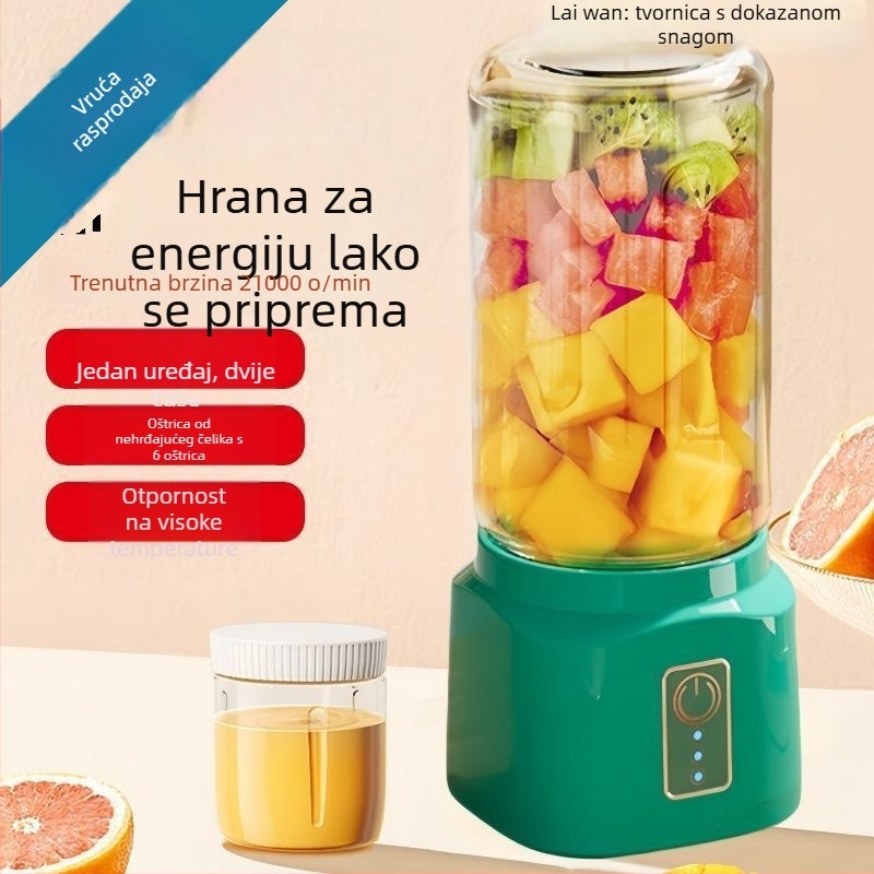Potpuno automatizirani prijenosni kućni sokovnik s integriranim odjeljivačem pulpe i višefunkcionalnom preradom soka