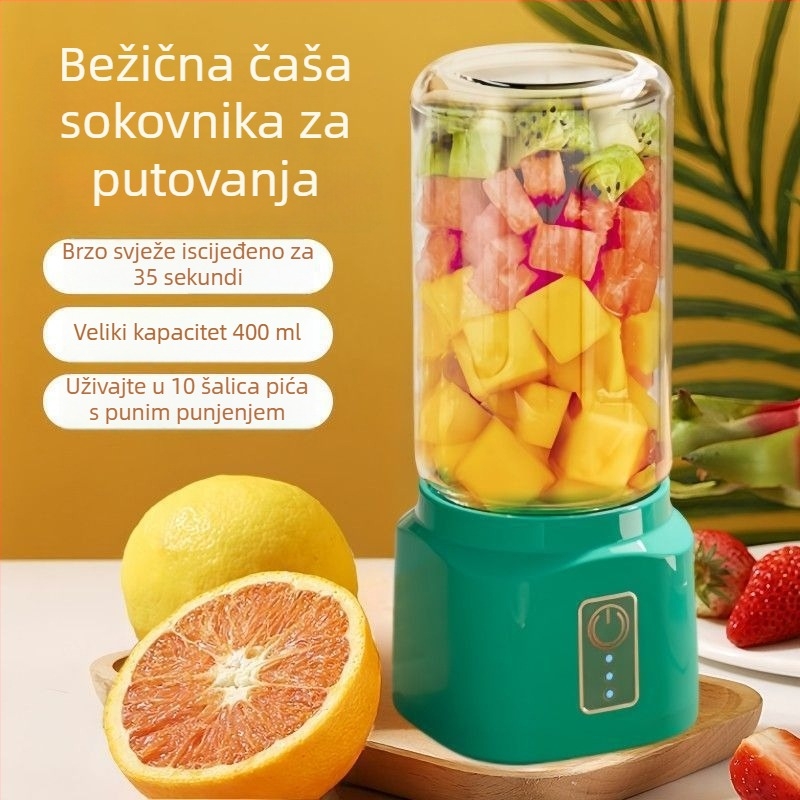 Potpuno automatizirani prijenosni kućni sokovnik s integriranim odjeljivačem pulpe i višefunkcionalnom preradom soka