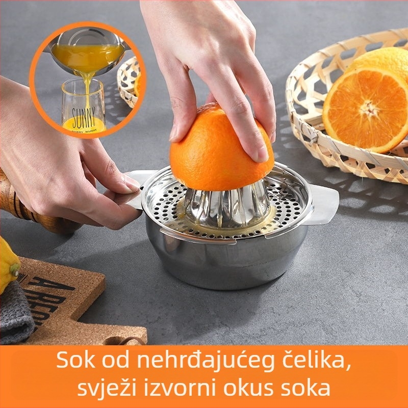Ručni iscijeđivač soka od 304 nehrđajućeg čelika, za limune i naranče, višefunkcionalan, bez električne energije, marka Excellent chef's products