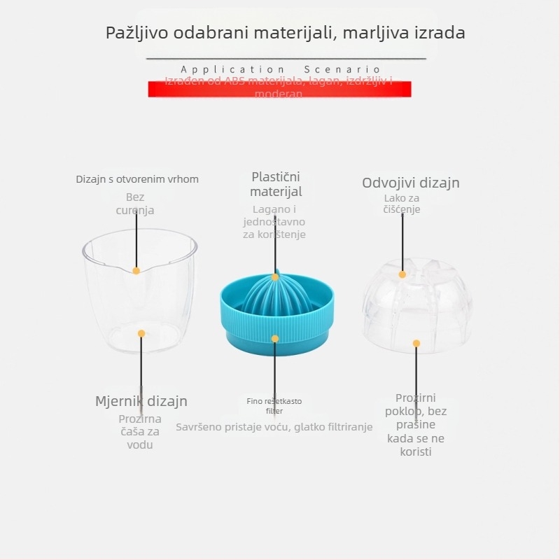 Ručni sokovnik, PP materijal, višefunkcionalan, bez električne energije, moguć tiskanje logotipa, model zjq-03