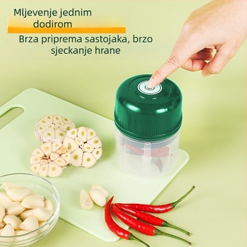 Električni prešač češnjaka, kompaktni bežični sjeckalica za češnjak i čili, kuhinjski procesor hrane