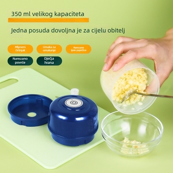 Električni prešač češnjaka, kompaktni bežični sjeckalica za češnjak i čili, kuhinjski procesor hrane