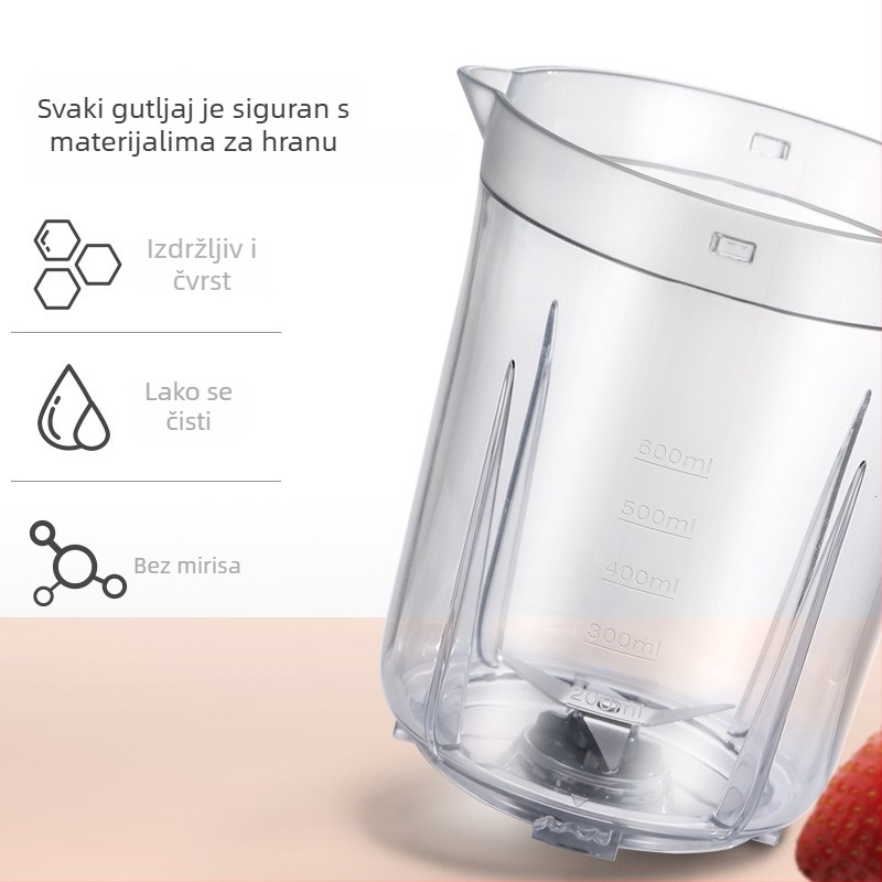 Midea WBL2501B pametni sokovnik i mlježač za hranu za bebe, 250W, 0,6 L, do 12.000 rpm, glava s četiri oštrice, unutarnja posuda od borosilikatnog stakla
