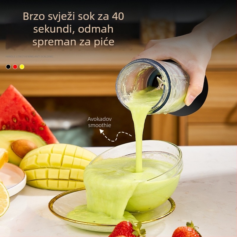 Prenosiva mini sokovnica s USB bežičnim napajanjem, 75W, 18000 rpm, 400 ml, ugrađena baterija, 5+ oštrica