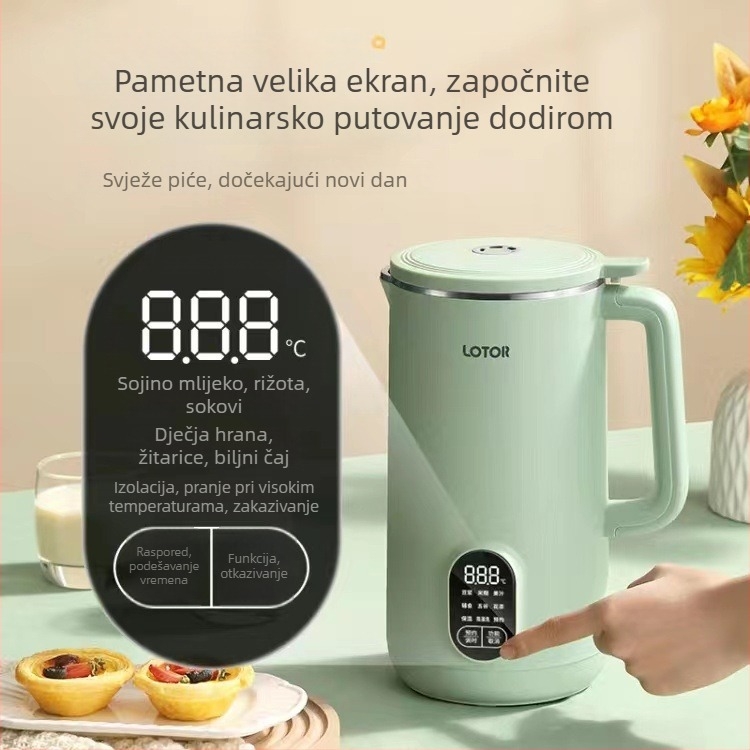 Domaći stroj za sojino mlijeko Little Raccoon DJJ, 220V, kapacitet ispod 10 L, za 2–3 osobe, funkcija unaprijed postavljanja, energetska razina učinkovitosti 1