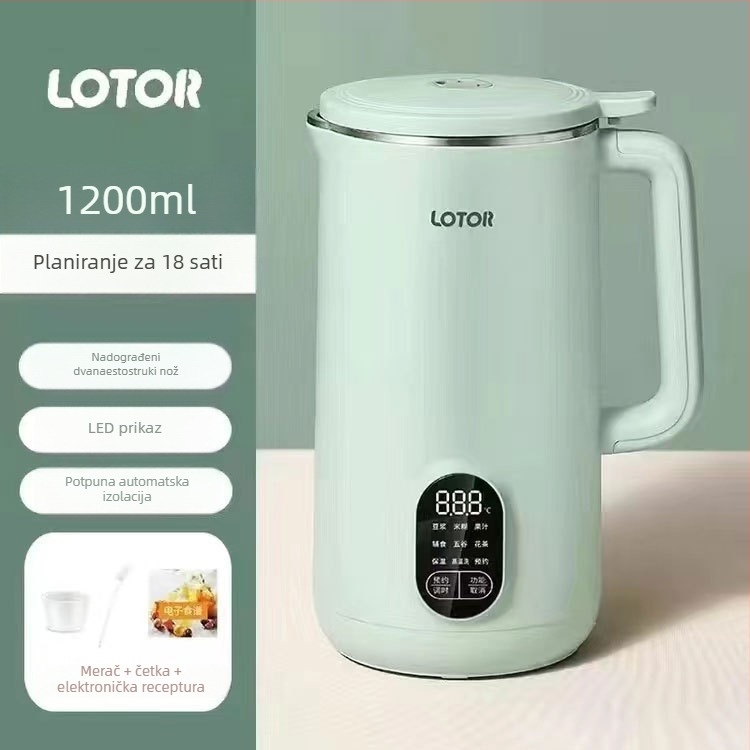 Domaći stroj za sojino mlijeko Little Raccoon DJJ, 220V, kapacitet ispod 10 L, za 2–3 osobe, funkcija unaprijed postavljanja, energetska razina učinkovitosti 1