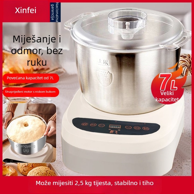 Miješalnik tijesta – potpuno automatizirani višenamjenski kuhinjski stroj s fermentacijom i buđenjem tijesta, kapacitet 5–7 L, posuda od nehrđajućeg čelika, dodirno upravljanje
