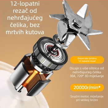 Bežični prijenosni sokovnik za kućnu i vanjsku upotrebu, LED zaslon, kapacitet 500 ml