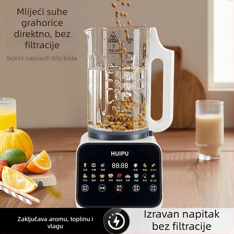 Blender visokih brzina, kapacitet 1,2 L, dodirno upravljanje, automatski rad, grijanje i sterilizacija