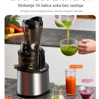 Vertikalni sokovnik s odjeljivanjem pulpe i soka, 201–500 W, kapacitet 401–600 ml, brzina 12001–15000 rpm, kućište od PC plastike za hranu, 220V