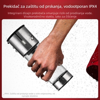 Čaša za cijeđenje od nehrđajućeg čelika s ugrađenom baterijom, 200W, kapacitet 401-600 ml, brzina 15001-18000 rpm, više od pet oštrica