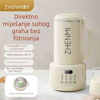 Zhenmi ZMPB-308 Stroj za sojino mlijeko s tehnologijom lomljenja stijene, kućna automatska bez kuhanja, tiši rad, kapacitet 1 L, automatsko čišćenje