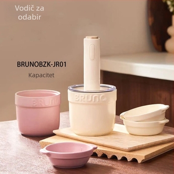 BRUNO mlin za meso i povrće – sjeckanje i rezanje, mljeveno meso i povrće, mućenje tekućine od jaja; kapacitet 1–3 L; 3 brzine; napajanje 111–240 V; 10000–19999 ot/min; staklena posuda; 4 oštrice.