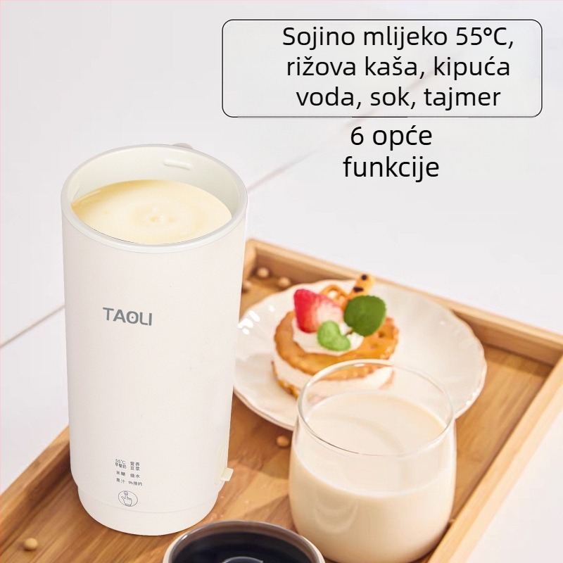 Prijenosna mašina za sojino mlijeko i dječju hranu, 300 ml – Model 301, Nehrđajuće čelično kućište, mljevenje bez mrežice, grijanje kućištem, 300W