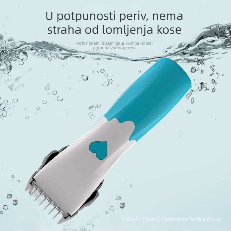 Električni frizerski kliješ s keramičkom oštricom, odvojiva i periva glava za rezanje, punjivi, četkasti motor, ugrađena baterija 1200–2000 mAh, trajanje rada 1–3 sata