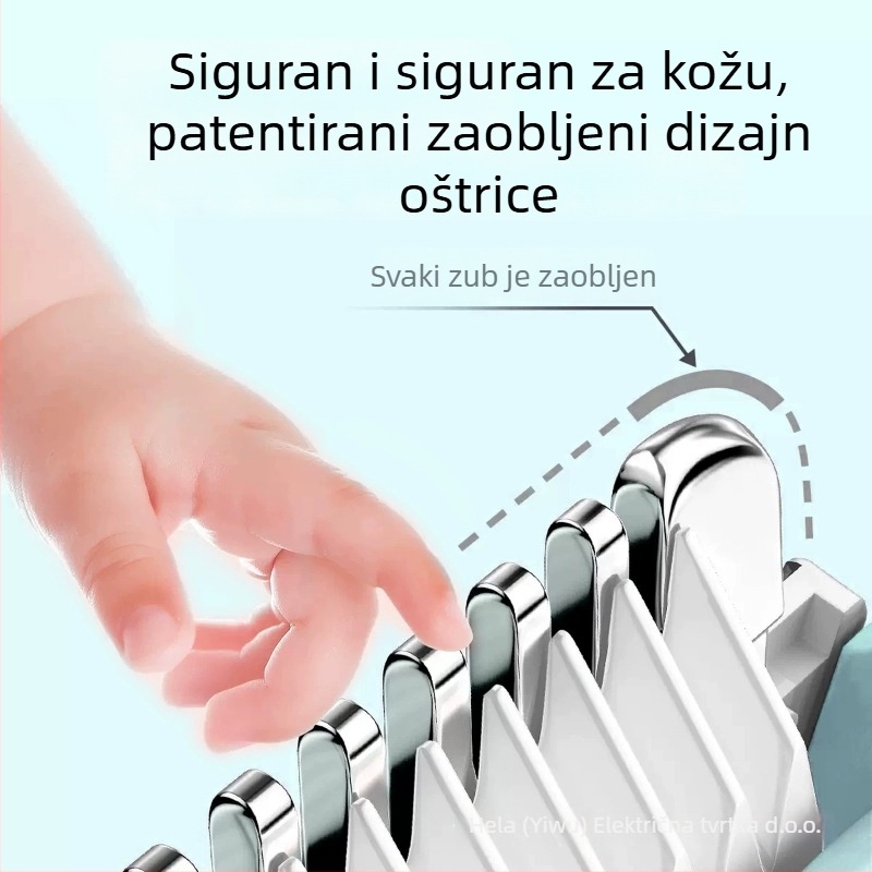 Električni frizerski kliješ s keramičkom oštricom, odvojiva i periva glava za rezanje, punjivi, četkasti motor, ugrađena baterija 1200–2000 mAh, trajanje rada 1–3 sata