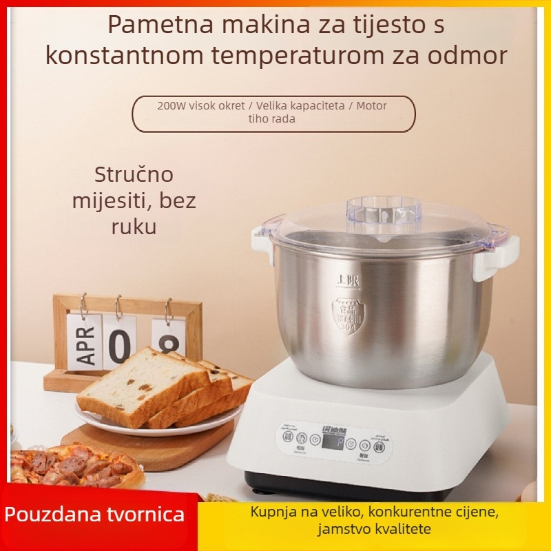 Domaća mašina za mijesanje tijesta s velikim kapacitetom, automatsko kvasenje – inteligentan višefunkcionalni dizajn. 5–10 L, 111–240 V, 20000–29999 rpm, nehrđajuće čelično kućište.