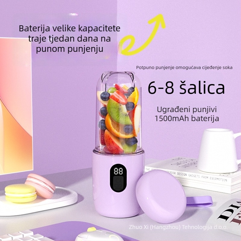 Prijenosni punjivi blender za sokovnik s 5+ oštrica, 18000 rpm, 150 W, kapacitet 401–600 ml