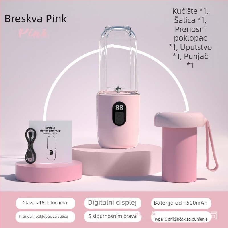 Prijenosni punjivi blender za sokovnik s 5+ oštrica, 18000 rpm, 150 W, kapacitet 401–600 ml