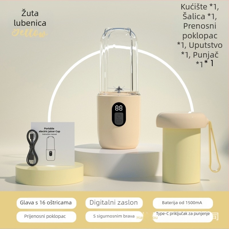Prijenosni punjivi blender za sokovnik s 5+ oštrica, 18000 rpm, 150 W, kapacitet 401–600 ml