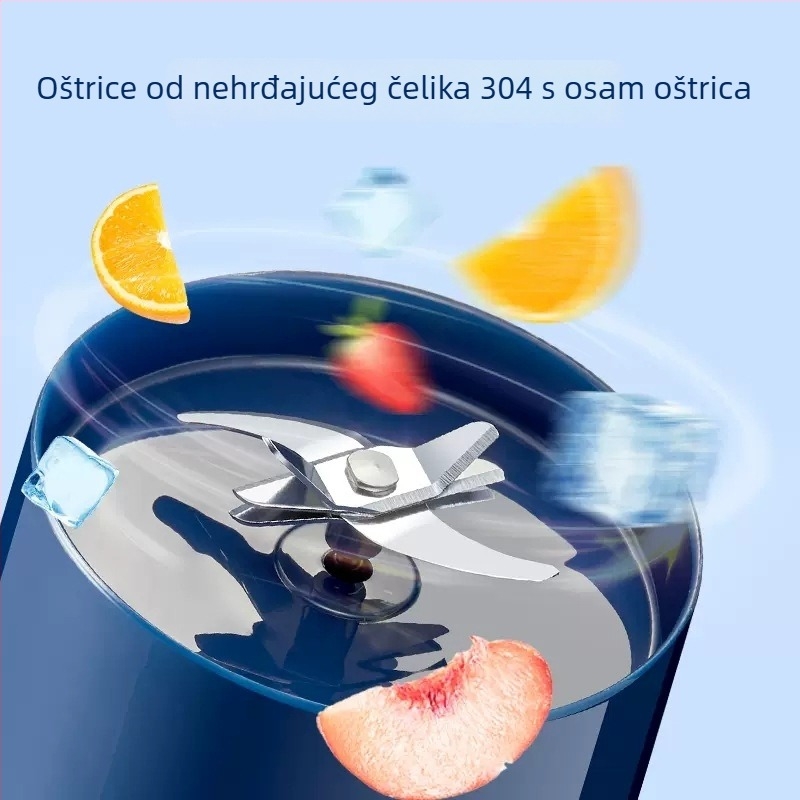 Prenosni bežični sokovnik velike kapacitete za drobljenje leda, kompaktni električni juicer s punjivom baterijom