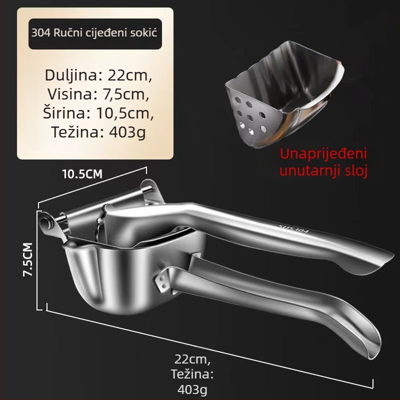 Ručni sokovnik od 304 nehrđajućeg čelika, višefunkcionalan, za voće i povrće, Sheng Sheng